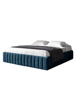 Granatowe nowoczesne łóżko z pojemnikiem 5 rozmiarów - Tivrro ze sklepu Edinos.pl w kategorii Łóżka i materace - zdjęcie 188101557