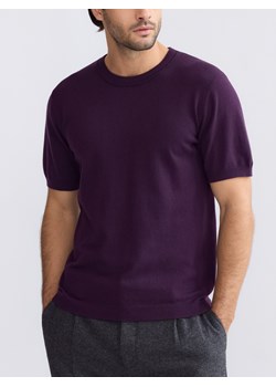Reserved - Sweter z krótkim rękawem z dodatkiem wełny - ciemnofioletowy ze sklepu Reserved w kategorii Swetry męskie - zdjęcie 188101665