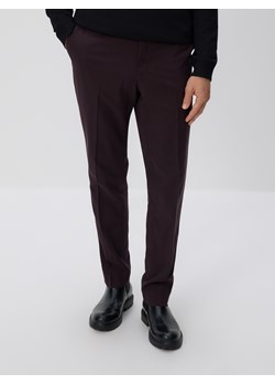 Reserved - Garniturowe spodnie slim fit - mahoniowy ze sklepu Reserved w kategorii Spodnie męskie - zdjęcie 188101675