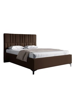Brązowe łóżko z pikowanym zagłówkiem 4 rozmiary - Eserra ze sklepu Edinos.pl w kategorii Łóżka i materace - zdjęcie 188102035