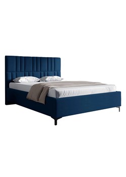 Granatowe łóżko tapicerowane z pojemnikiem 4 rozmiary - Eserra ze sklepu Edinos.pl w kategorii Łóżka i materace - zdjęcie 188102047