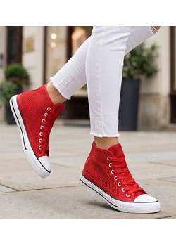 Czerwone ażurowe trampki damskie na lato /E10-1 16330 G9-84/ ze sklepu Pantofelek24.pl w kategorii Trampki damskie - zdjęcie 188102215