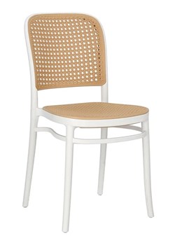 Białe plecione krzesło boho - Aldeo ze sklepu Edinos.pl w kategorii Krzesła - zdjęcie 188102389