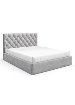 Jasnoszare łóżko tapicerowane z zagłówkiem 3 rozmiary - Lestiria ze sklepu Edinos.pl w kategorii Łóżka i materace - zdjęcie 188102425