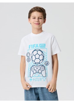 Sinsay - Bawełniana koszulka z krótkim rękawem FIFA - biały ze sklepu Sinsay w kategorii T-shirty chłopięce - zdjęcie 188102558