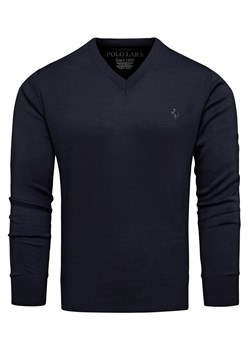 Sweter męski w serek ciemny granatowy Recea ze sklepu Recea.pl w kategorii Swetry męskie - zdjęcie 188102766