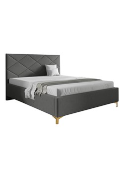 Ciemnoszare łóżko tapicerowane welurem 4 rozmiary - Tollviano ze sklepu Edinos.pl w kategorii Łóżka i materace - zdjęcie 188102846