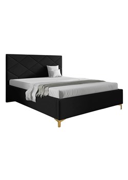 Czarne łóżko tapicerowane welurem 4 rozmiary - Tollviano ze sklepu Edinos.pl w kategorii Łóżka i materace - zdjęcie 188102849