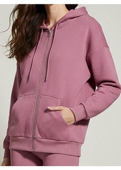 Sinsay - Rozpinana bluza z kapturem basic - fioletowy ze sklepu Sinsay w kategorii Bluzy damskie - zdjęcie 188103197