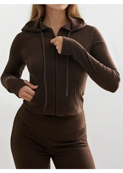 Sinsay - Rozpinana bluza z kapturem - brązowy ze sklepu Sinsay w kategorii Bluzy damskie - zdjęcie 188103206