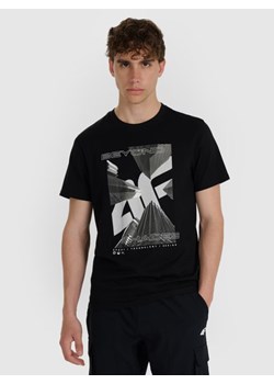 Męski t-shirt z nadrukiem 4F 4FRAW25TTSHM3258 - czarny ze sklepu Sportstylestory.com w kategorii T-shirty męskie - zdjęcie 188103336
