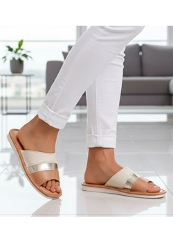 Kapcie damskie Brązowe domowe klapki skórzane /B4-1 10935 S194/ ze sklepu Pantofelek24.pl w kategorii Kapcie damskie - zdjęcie 188103379