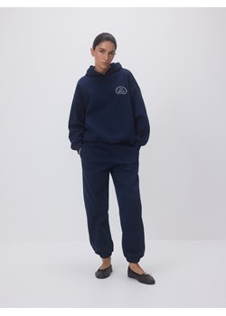 Reserved - Spodnie dresowe z bawełną - granatowy ze sklepu Reserved w kategorii Spodnie damskie - zdjęcie 188103718
