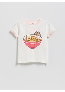 Reserved - T-shirt Pusheen - złamana biel ze sklepu Reserved w kategorii Bluzki dziewczęce - zdjęcie 188103768