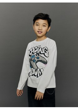 Reserved - Longsleeve z nadrukiem - złamana biel ze sklepu Reserved w kategorii T-shirty chłopięce - zdjęcie 188103786