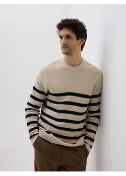 Reserved - Strukturalny sweter w paski - beżowy ze sklepu Reserved w kategorii Swetry męskie - zdjęcie 188104187