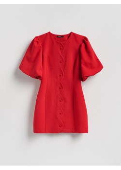 Reserved - Sukienka z bufiastymi rękawami - czerwony ze sklepu Reserved w kategorii Sukienki - zdjęcie 188104256