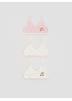 Reserved - Bawełniany top 3 pack Pusheen - wielobarwny ze sklepu Reserved w kategorii Staniki dla dziewczynki - zdjęcie 188104328