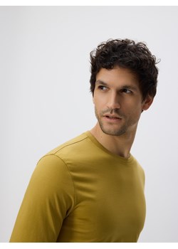 Reserved - Longsleeve z merceryzowanej bawełny - jasny zielony ze sklepu Reserved w kategorii T-shirty męskie - zdjęcie 188104378