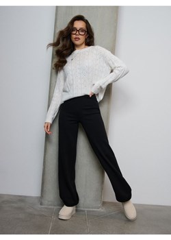 Sinsay - Spodnie wide leg z dzianiny scuba - czarny ze sklepu Sinsay w kategorii Spodnie damskie - zdjęcie 188104796