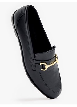 Mohito - Skórzane mokasyny - czarny ze sklepu Mohito w kategorii Mokasyny damskie - zdjęcie 188105069