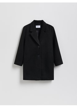 Reserved - Jednorzędowy płaszcz - czarny ze sklepu Reserved w kategorii Płaszcze dziewczęce - zdjęcie 188105198