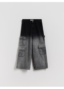 Reserved - Jeansy wide leg z efektem ombre - czarny ze sklepu Reserved w kategorii Spodnie dziewczęce - zdjęcie 188105287