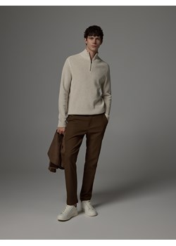 Reserved - Sweter z rozpinanym golfem - beżowy ze sklepu Reserved w kategorii Swetry męskie - zdjęcie 188105609