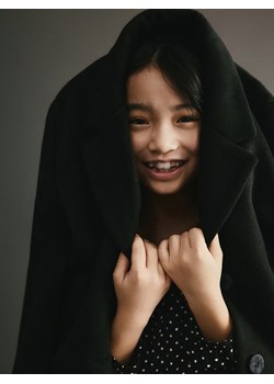 Reserved - Jednorzędowy płaszcz - czarny ze sklepu Reserved w kategorii Płaszcze dziewczęce - zdjęcie 188105718