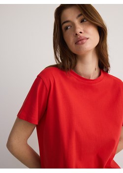 Reserved - Bawełniany t-shirt regular - czerwony ze sklepu Reserved w kategorii Bluzki damskie - zdjęcie 188105848