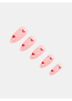 Sinsay - Sztuczne paznokcie migdałki z motywem walentynkowym 24 pack - różowy ze sklepu Sinsay w kategorii Sztuczne paznokcie - zdjęcie 188106508