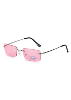 Okulary przeciwsłoneczne bezramkowe prostokątne Pink/Silver w kat.1 SVM-17 ze sklepu Stylion w kategorii Okulary przeciwsłoneczne damskie - zdjęcie 188107116