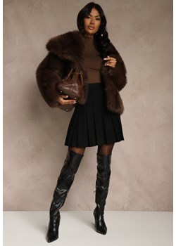 Czarna Spódnica High Waist z Wiskozą Zdobiona Plisami Coroxera ze sklepu renee.pl w kategorii Spódnice - zdjęcie 188107418