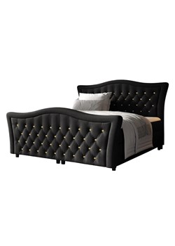 Czarne łóżko kontynentalne z kryształkami 5 rozmiarów Z7-Z21 ze sklepu Edinos.pl w kategorii Łóżka i materace - zdjęcie 188109386