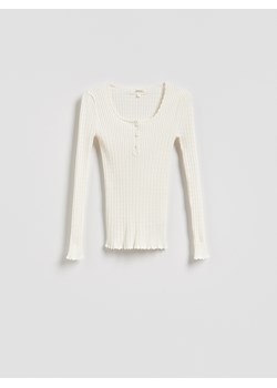 Reserved - Sweter z wiskozy - złamana biel ze sklepu Reserved w kategorii Swetry damskie - zdjęcie 188110366