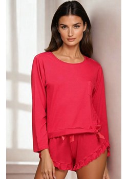 Dwuczęściowa piżama damska czerwona Ronnie, Kolor czerwony, Rozmiar XS, DKaren ze sklepu Intymna w kategorii Piżamy damskie - zdjęcie 188110388