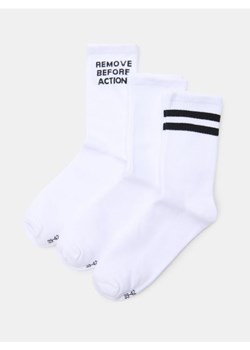 Sinsay - Prążkowane skarpetki 3 pack - biały ze sklepu Sinsay w kategorii Skarpetki męskie - zdjęcie 188111898