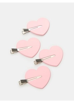 Sinsay - Spinki do włosów bez zagnieceń w kształcie serca 4 pack - różowy ze sklepu Sinsay w kategorii Spinki - zdjęcie 188112038