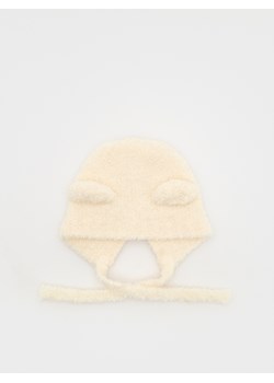 Reserved - Wiązana czapka z uszami - złamana biel ze sklepu Reserved w kategorii Czapki dziecięce - zdjęcie 188113057