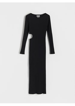 Reserved - Dzianinowa sukienka z wycięciem - czarny ze sklepu Reserved w kategorii Sukienki - zdjęcie 188113237