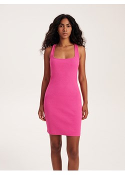 Reserved - Bawełniana sukienka mini - fuksja ze sklepu Reserved w kategorii Sukienki - zdjęcie 188113286