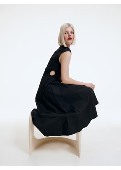 Reserved - Bawełniana sukienka midi - czarny ze sklepu Reserved w kategorii Sukienki - zdjęcie 188113297