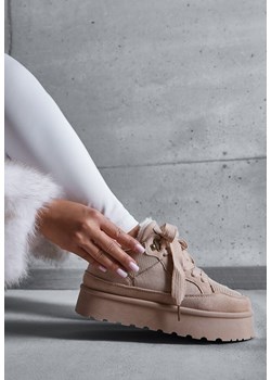 Ciemnobeżowe Sneakersy Śniegowce na Platformie Velavine ze sklepu renee.pl w kategorii Buty sportowe damskie - zdjęcie 188114517