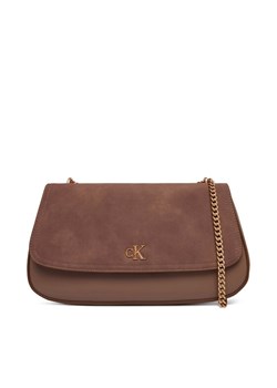 Calvin Klein Torebka Ck Conv Chain Brushed Medium Bag LV04F3407G Beżowy ze sklepu MODIVO w kategorii Kopertówki - zdjęcie 188115186