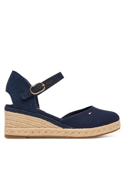 Tommy Hilfiger Espadryle Mid Wedge Espad Closed Toe FW0FW09233 Granatowy ze sklepu MODIVO w kategorii Espadryle damskie - zdjęcie 188115219