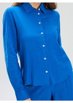 Sinsay - Koszula z lnem z długim rękawem - niebieski ze sklepu Sinsay w kategorii Koszule damskie - zdjęcie 188116376