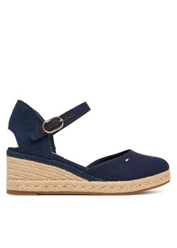Espadryle Tommy Hilfiger Mid Wedge Espad Closed Toe FW0FW09233 Granatowy ze sklepu eobuwie.pl w kategorii Espadryle damskie - zdjęcie 188117498