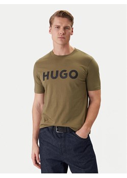 HUGO T-Shirt Dulivio 50467556 Khaki Regular Fit ze sklepu MODIVO w kategorii T-shirty męskie - zdjęcie 188118548