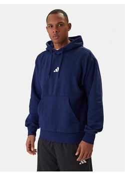 adidas Bluza Essentials Feel Cozy JE3810 Granatowy Regular Fit ze sklepu MODIVO w kategorii Bluzy męskie - zdjęcie 188118565