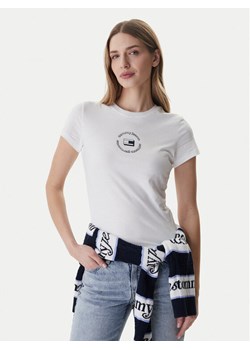 Tommy Jeans T-Shirt DW0DW22273 Biały Slim Fit ze sklepu MODIVO w kategorii Bluzki damskie - zdjęcie 188118618